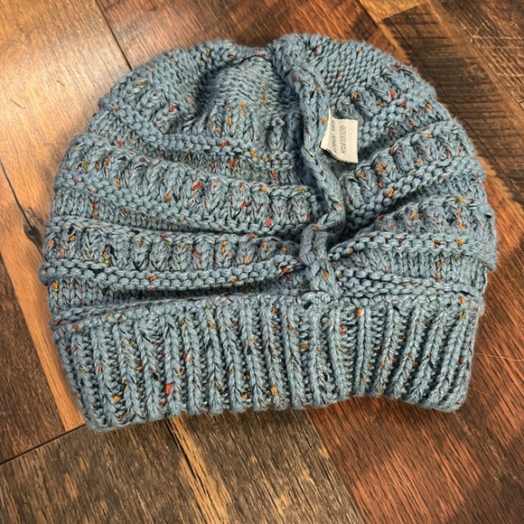 C.C blue with speckled ponytail beanie - Picture 7 of 7
